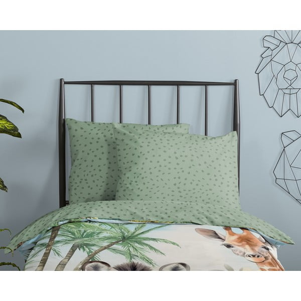 Zelena pamučna dječja posteljina za krevet za jednu osobu 140x200 cm Thabo – Good Morning-image-2