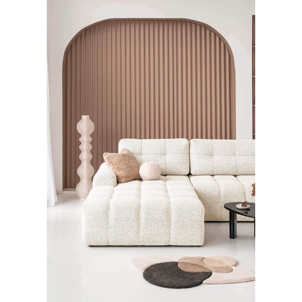 Krem sklopiva/s prostorom za odlaganje kutna garnitura (s lijevim kutom) Lulu – Miuform-image-4