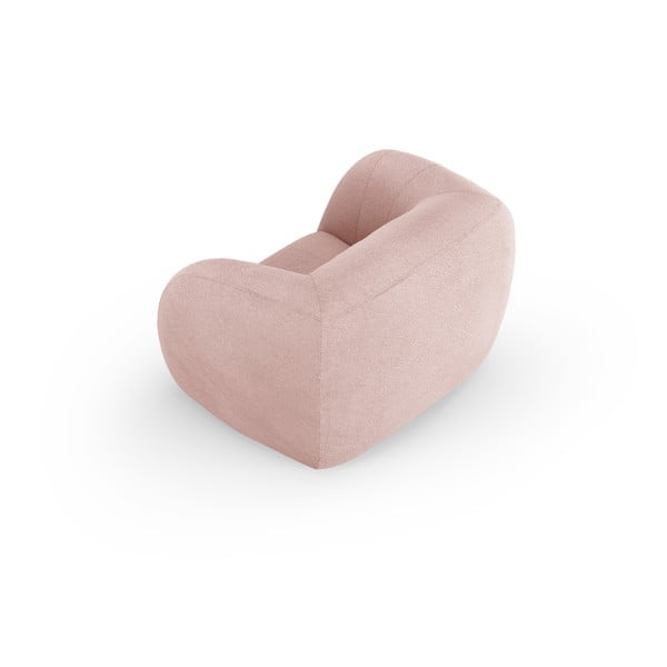 Svijetlo ružičasta fotelja od bouclé tkanine Essen – Cosmopolitan Design-image-3