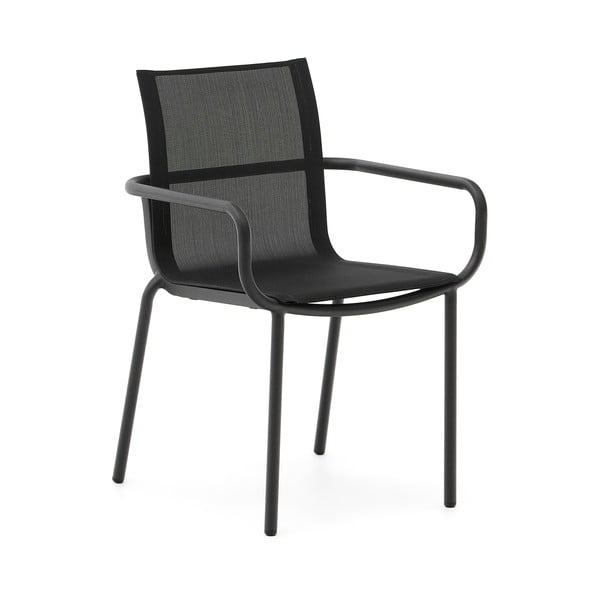 Crna metalna vrtna stolica Galdana – Kave Home