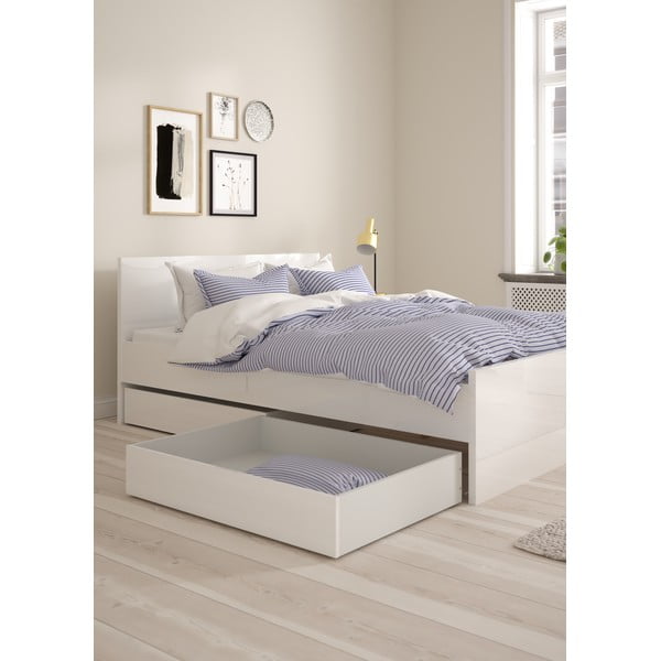 Bijele ladice za ispod kreveta u setu 2 kom 90x190/140x190 cm Naia – Tvilum-image-1