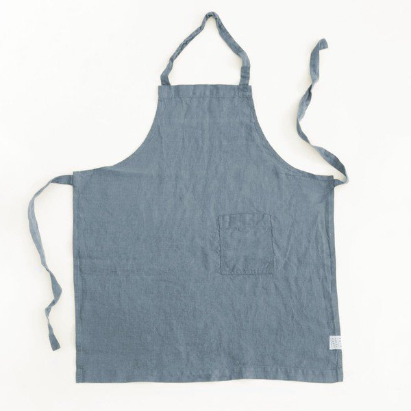 Dječja plava lanena pregača Linen Tales Regular, 67 x 57 cm