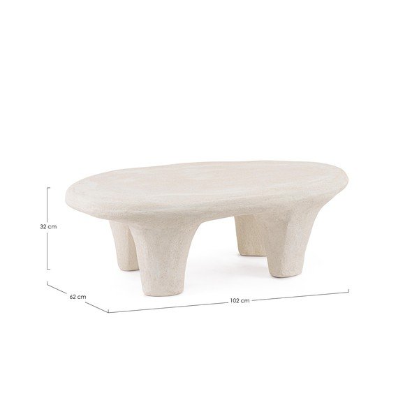 Krem stolić za kavu od polyresina 62x102 cm Albin – Bizzotto-image-3