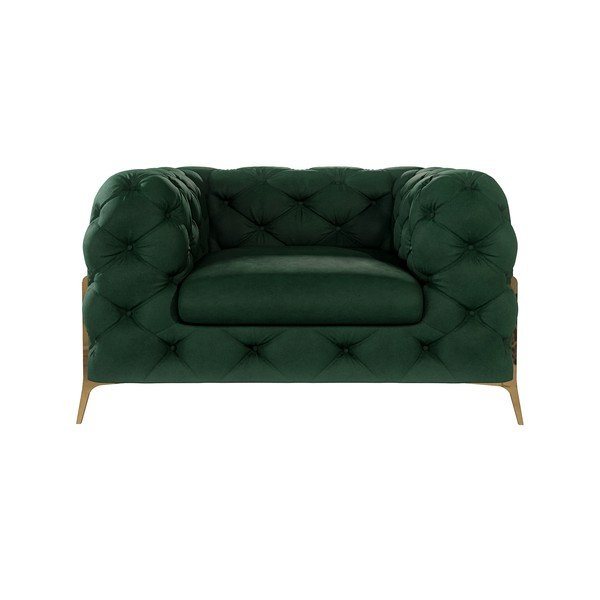 Tamno zelena baršunasti fotelja Chelsea Bis – Ropez-image-2