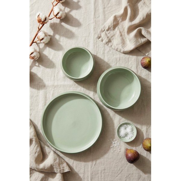 Zeleni tanjuri u setu 4 kom od kamenine ø 22 cm Aura Rondo – Bonami Selection-image-2