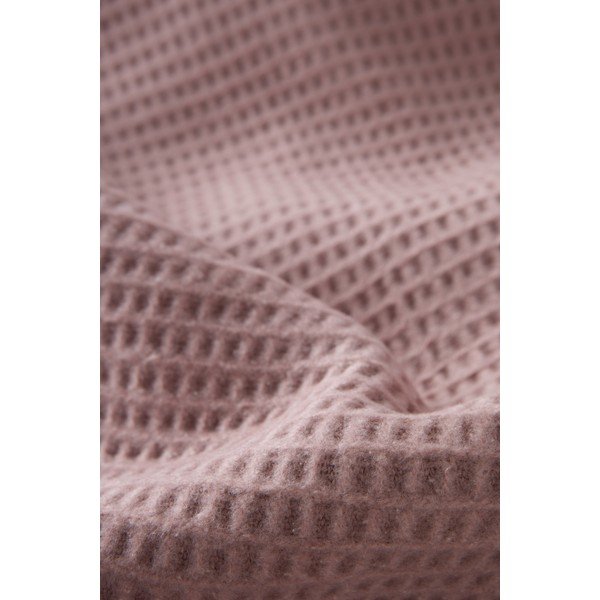 Ružičasta deka od mješavine pamuka 140x180 cm Basics Waffle – Euromant-image-2