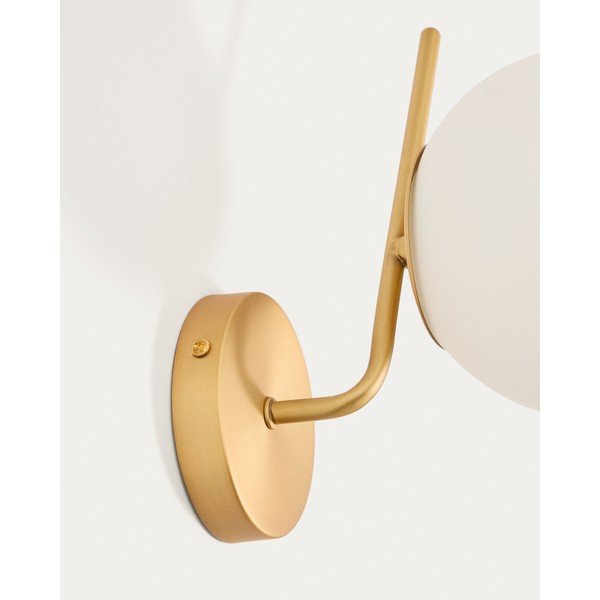 Bijela/u zlatnoj boji metalna zidna lampa ø 15 cm Brisia – Kave Home-image-3