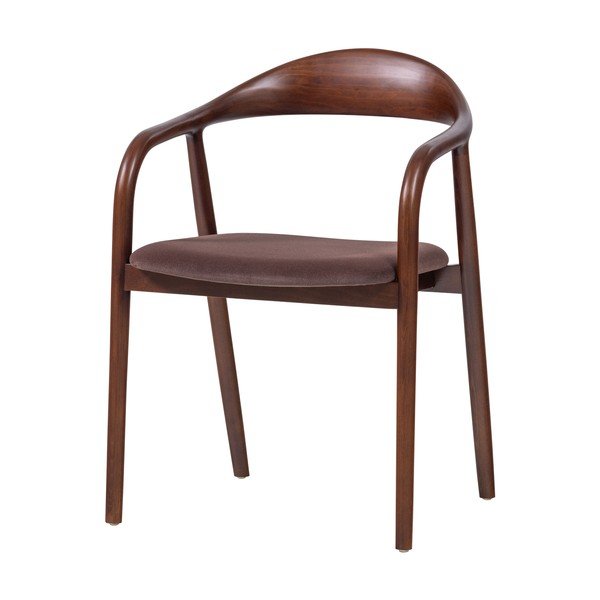 Smeđa blagovaonska stolica s naslonima za ruke od masivne bukve Bran – WOOOD