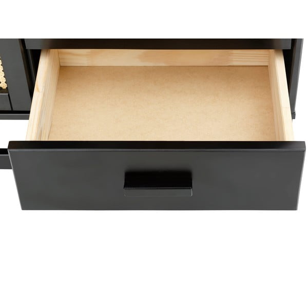 Crna komoda od borovine s vratima od ratana Støraa Jolene, širine 90 cm-image-4