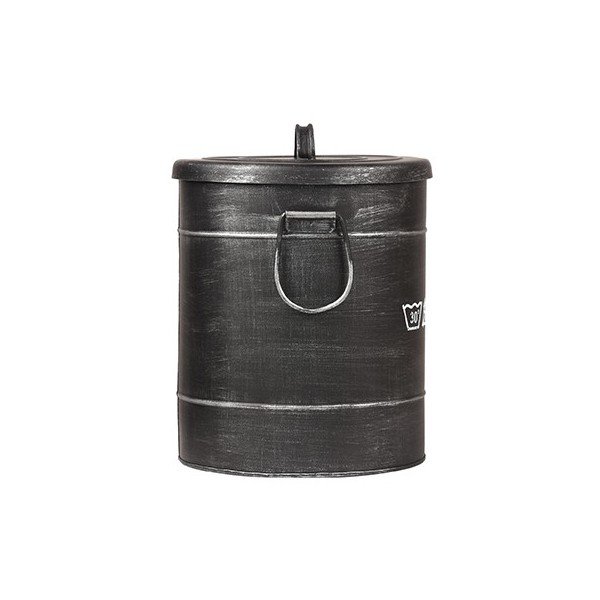 Crni metalni koš za prljavo rublje LABEL51, ⌀ 26 cm-image-2