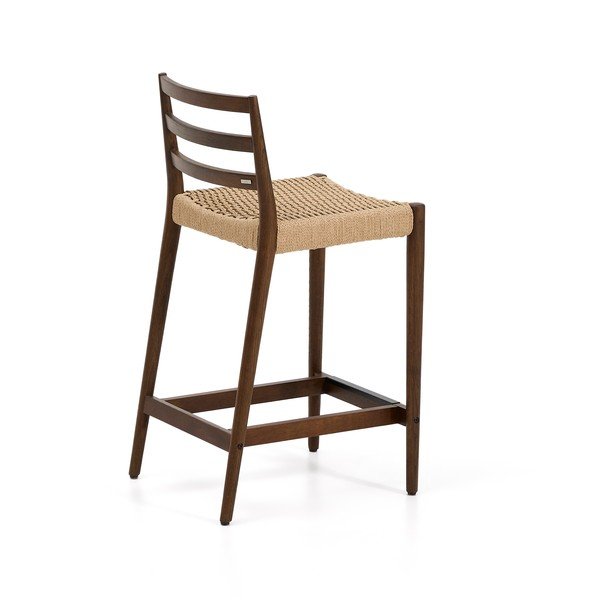 Smeđa/u prirodnoj boji barska stolica od punog hrasta (visine sjedala 65 cm) Analy – Kave Home-image-4