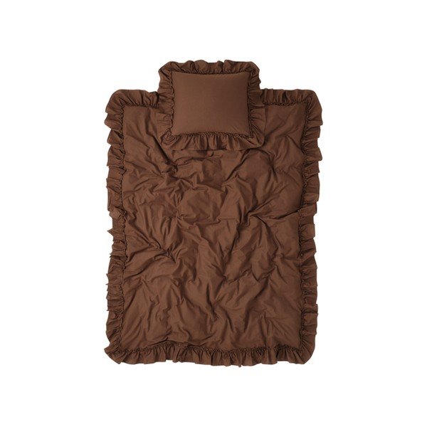 Smeđa posteljina za krevet za jednu osobu od organskog pamuka 150x200 cm Juliette – Ellos Home
