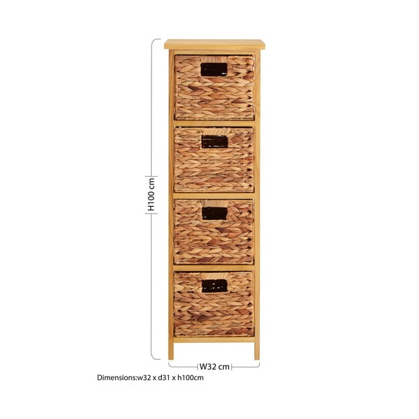 Visoka komoda od masivne paulovnije u prirodnoj boji 32x100 cm – Premier Housewares-image-2