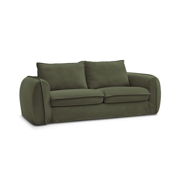 Zelena sofa za spavanje/sklopiva 216 cm Archimede – Bobochic Paris-image-3