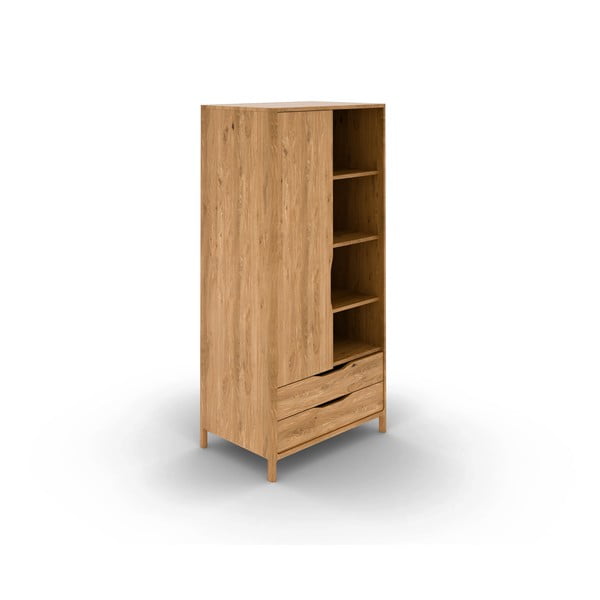 Ormar od punog hrasta u prirodnoj boji 90x188 cm Twig – The Beds-image-2