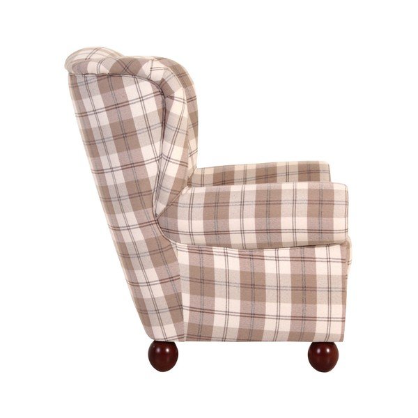 Max Checkzer Monarch Chenille smeđa karirana fotelja-image-2