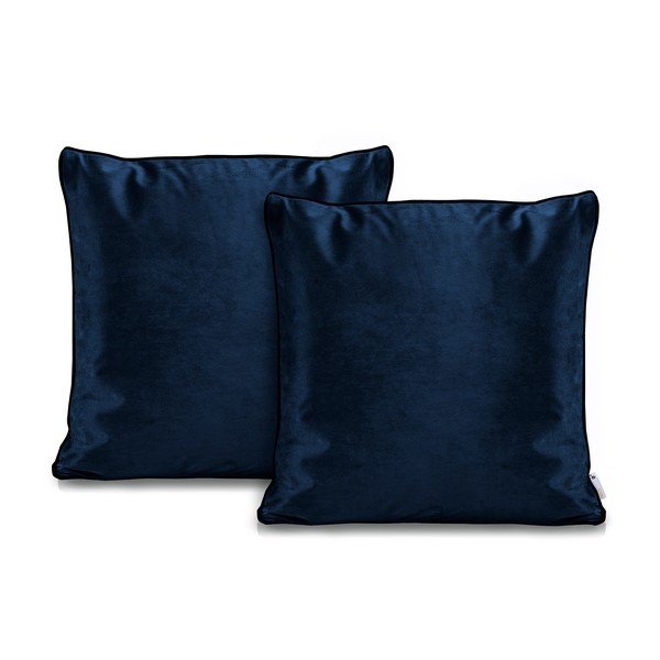 Set od 2 tamnoplave jastučnice DecoKing Rimavelvet tamnoplava, 45 x 45 cm-image-1