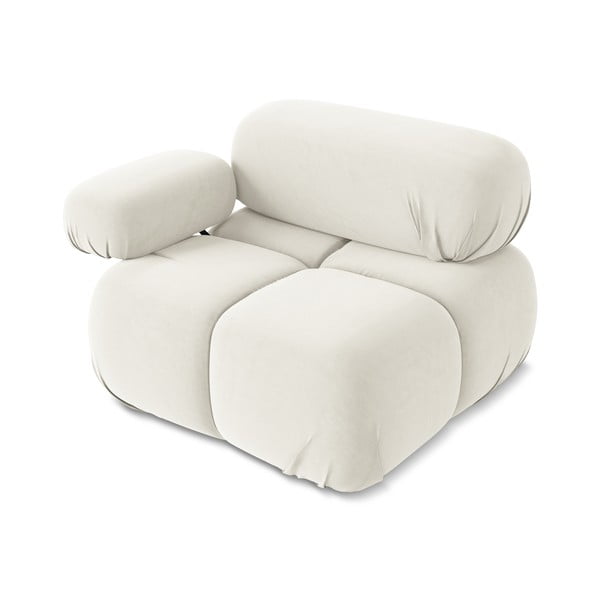 Bijela baršunasti modularna sjedeća garnitura (s lijevim kutom) Lokua – Makamii-image-3