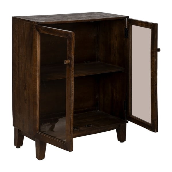 Smeđa vitrina od masivnog manga 80x100x40 cm Ravi – Ixia-image-2