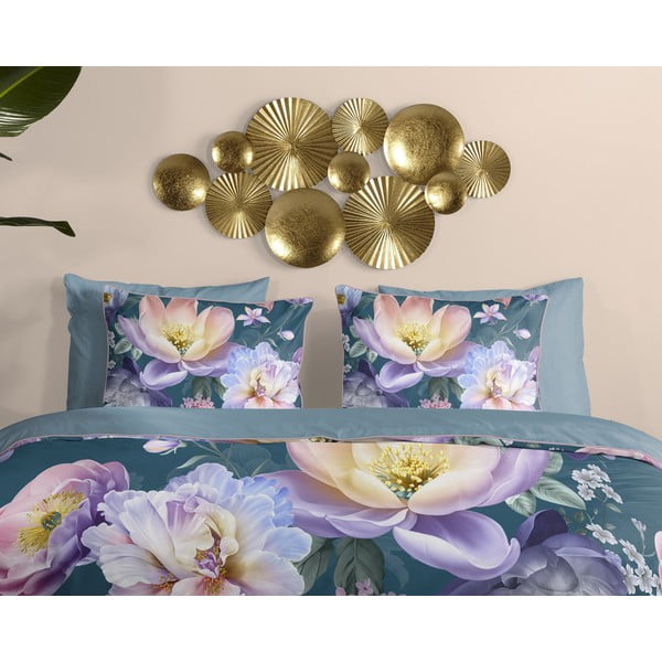 Plava posteljina za krevet za jednu osobu/za produženi krevet od pamučnog satena 140x220 cm Mirery – Descanso-image-2