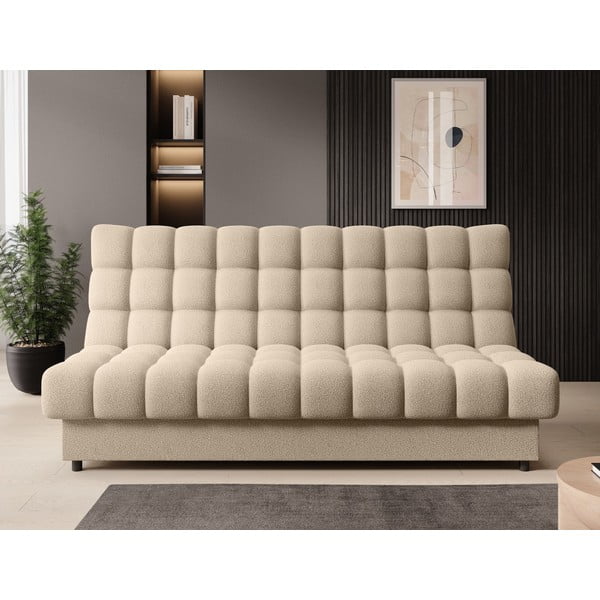 Bež sklopiva/s prostorom za odlaganje sofa od bouclé tkanine 197 cm Clareta – ELTAP-image-1