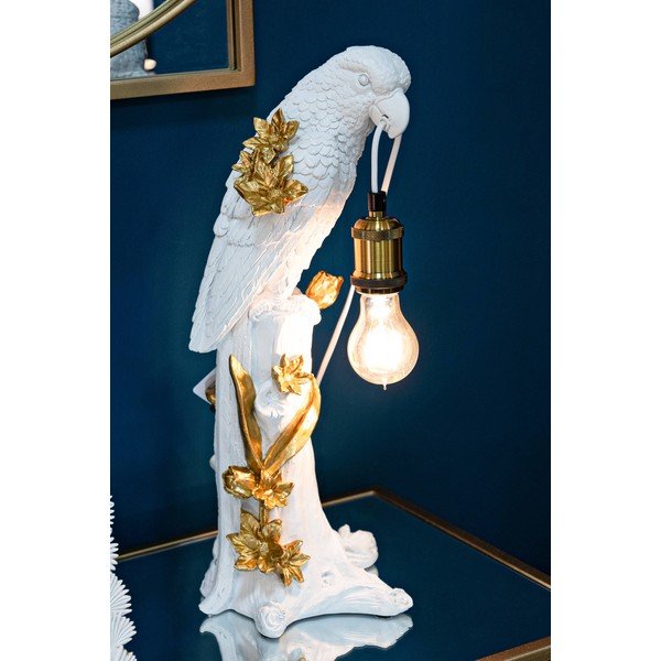 Bijela/u zlatnoj boji stolna lampa (visina 50,5 cm) Parrot – Mauro Ferretti-image-1
