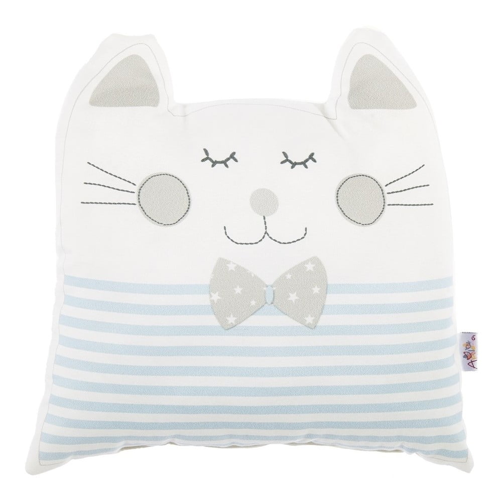 Plavi pamučni dječji jastuk Mike & Co. NEW YORK Pillow Toy Big Cat, 29 x 29 cm