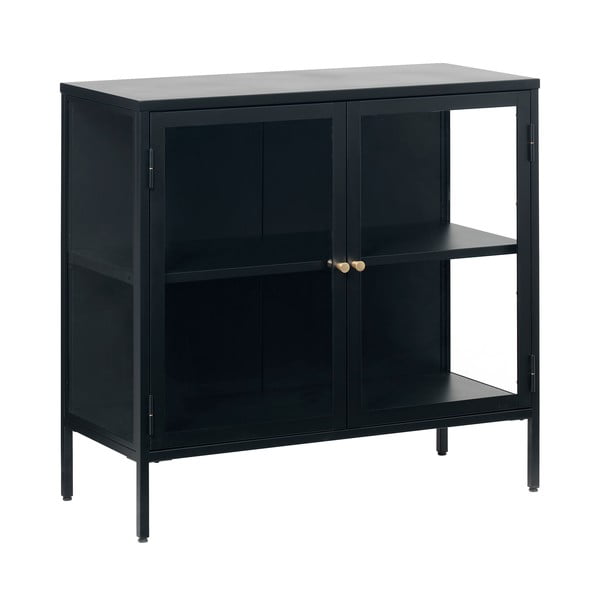 Crna metalna vitrina 90x85 cm Carmel – Unique Furniture-image-3