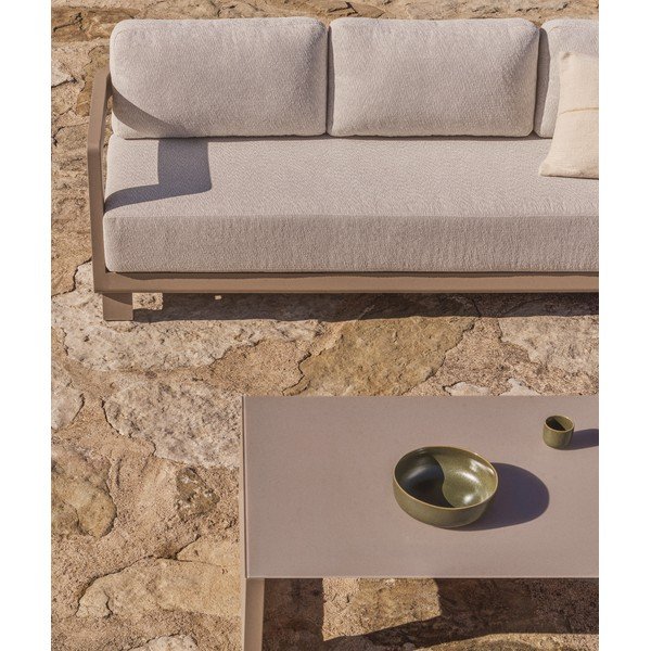 Bež/smeđe-siva vrtna garnitura aluminijska za 3 osobe Nerano – Kave Home-image-4
