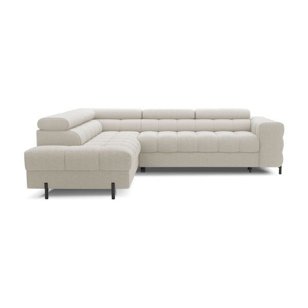 Krem sklopiva/s prostorom za odlaganje kutna garnitura od bouclé tkanine (s lijevim kutom/u obliku slova L) Ferucce – ELTAP-image-2