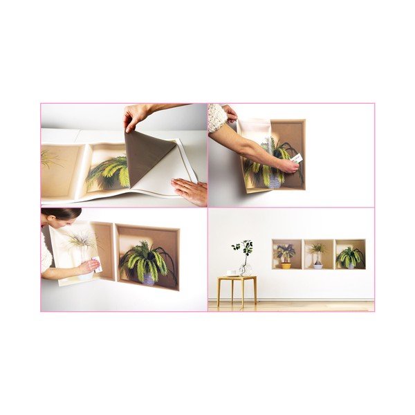 Set od 3 naljepnice s 3D efektom Ambiance Cactus-image-2