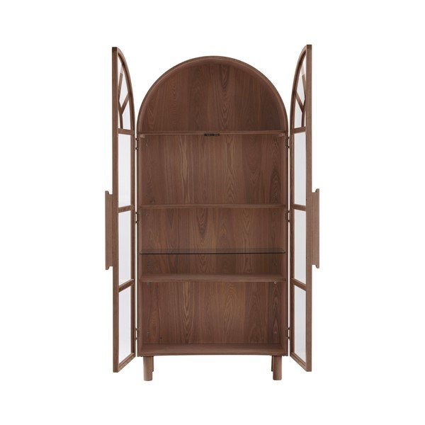 Vitrina u dekoru oraha u tamnoj prirodnoj boji 90x195x40 cm Sandor – Jotex-image-4