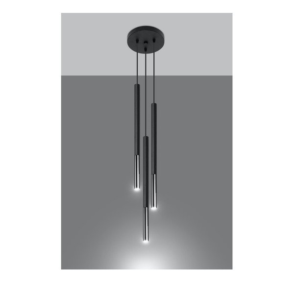 Crna/u srebrnoj boji metalna viseća svjetiljka ø 20 cm Asarot – Sollux-image-2