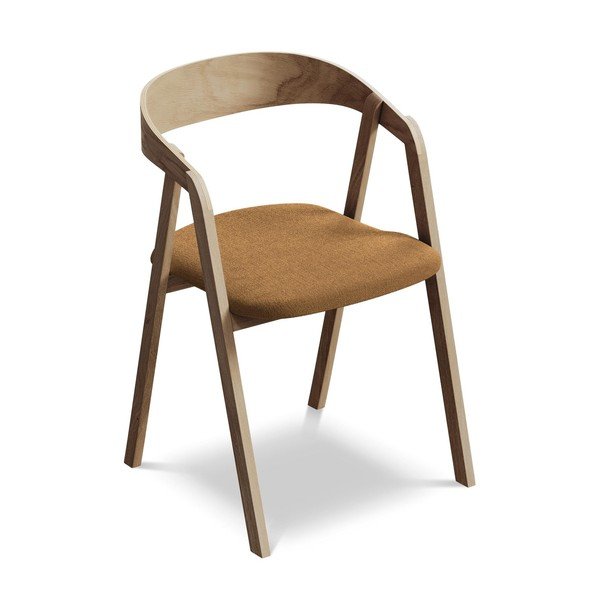 Blagovaonska stolica od masivnog drveta boja terakote Erika – Makamii