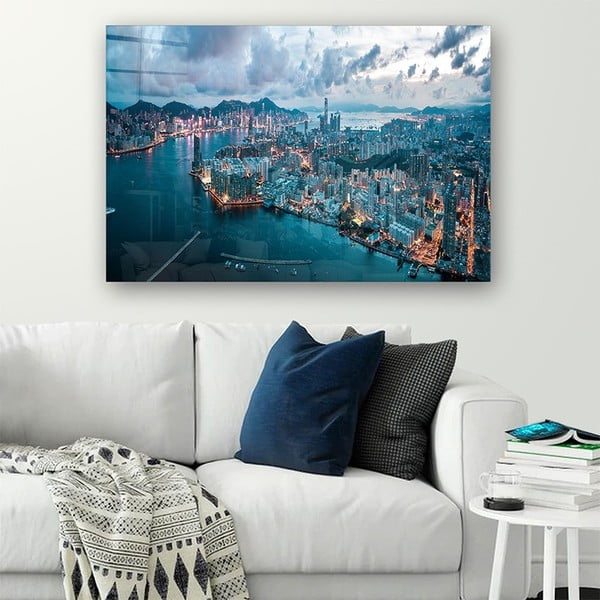 Staklena slika 100x70 cm Hongkong - Wallity-image-1