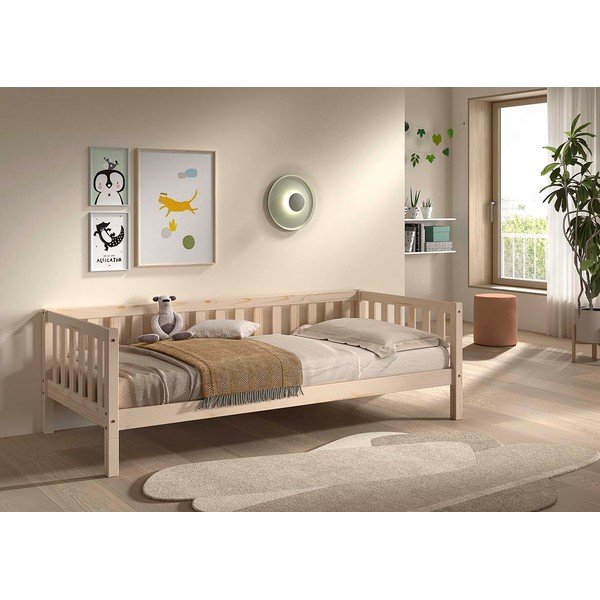 Dječji krevet od masivnog bora s podnicom 90x200 cm u prirodnoj boji Dallas – Vipack-image-3