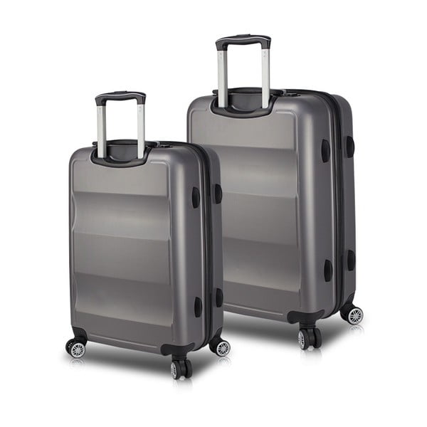 Set od 2 siva putna kovčega na kotačima s USB priključcima My Valice LASSO Cabin &amp; Medium