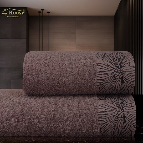 Smeđi pamučan ručnik od frotira 70x140 cm Valencia – My House-image-1