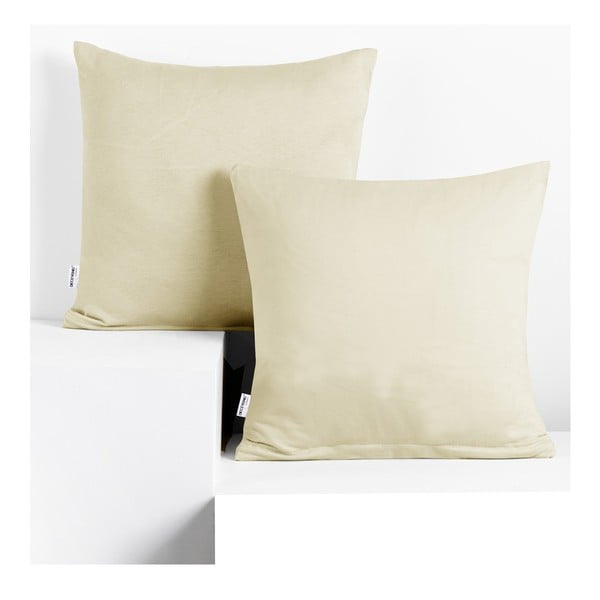 Set od 2 sivo-bež pamučne jastučnice DecoKing Amber Beige, 40 x 40 cm