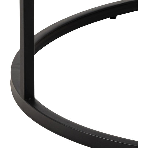 Bijeli okrugao stolić za kavu s pločom stola u mramornom dekoru ø 80 cm Spiro – Actona-image-3