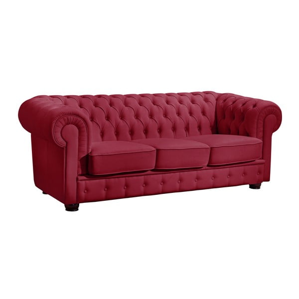 Crveni kauč od imitacije kože Max Winzer Bridgeport, 200 cm