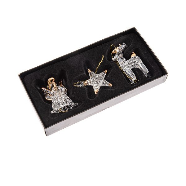 Stakleni ukrasi za božićno drvce u setu 3 kom 9 cm – Dakls