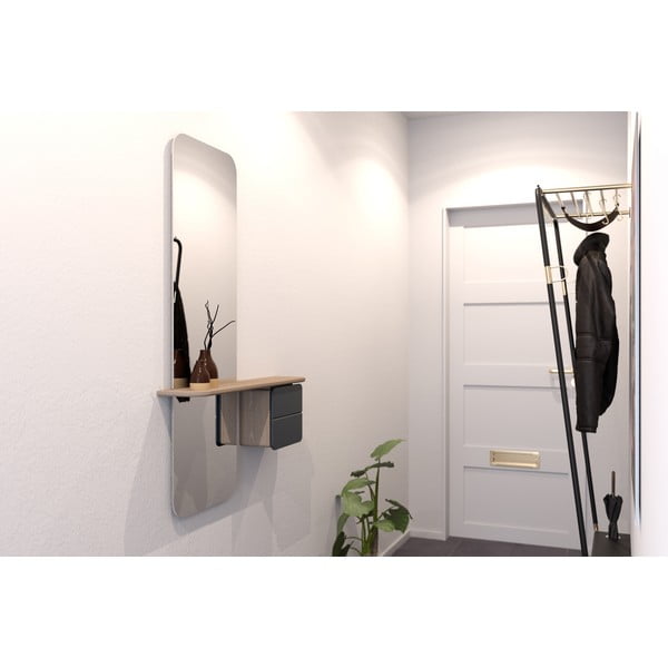 Antracitno sivi/u prirodnoj boji set za hodnik u dekoru hrasta One More Look – UMAGE-image-4