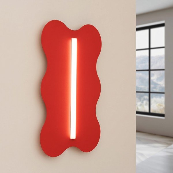 Crvena metalna zidna lampa KLOVER – Thoro-image-1