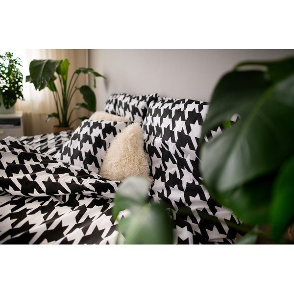 Crno bijela pamučna posteljina Cotton House Dita, 140 x 200 cm-image-2
