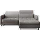 Siva baršunasti sklopiva/s prostorom za odlaganje kutna garnitura (s desnim kutom/s ležaljkom) Gomsi – ELTAP