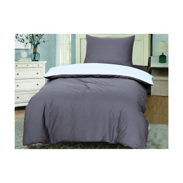 Svijetlo plava/siva pamučna posteljina za krevet za jednu osobu 140x200 cm Lorenzo – Cotton House