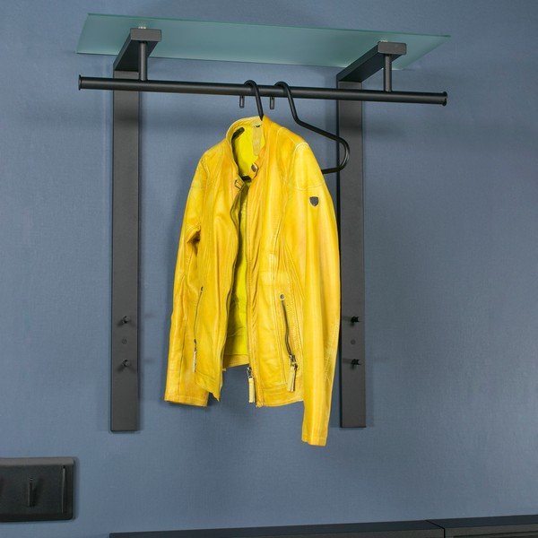 Crna metalna zidna vješalica s policom 80 cm Dutch – Spinder Design-image-3