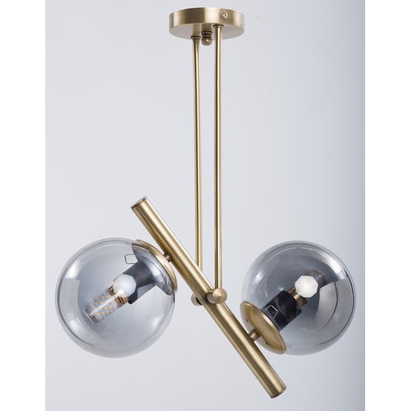 Siva/u zlatnoj boji stropna svjetiljka sa staklenim sjenilom ø 15 cm Libra – Squid Lighting-image-2