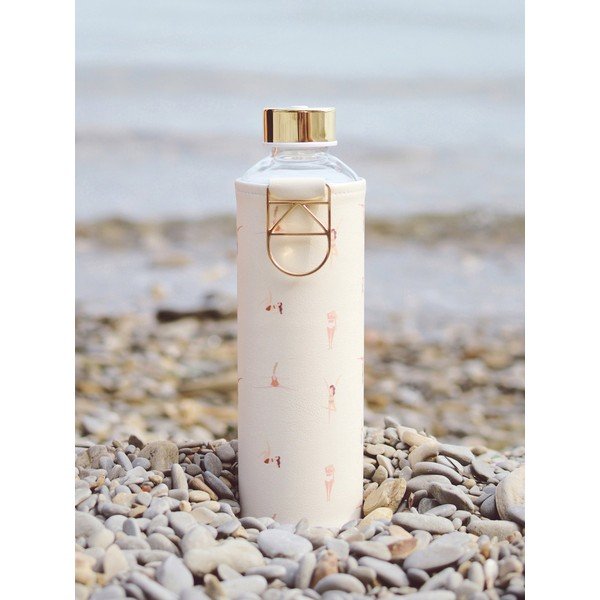Bočica od bež borosilikatnog stakla s navlakom od umjetne kože Equa Mismatch Playa, 750 ml-image-1